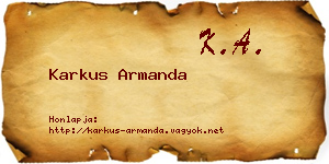 Karkus Armanda névjegykártya